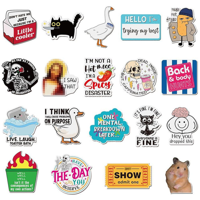 Ceenna 20 Pcs Funny Fridge Magnets Reusable Cute Animals and Words Fun Anime Refrigerator Magnets for Office Work Home Car Locker Cabinet Gifts Decorations(Classic Style)