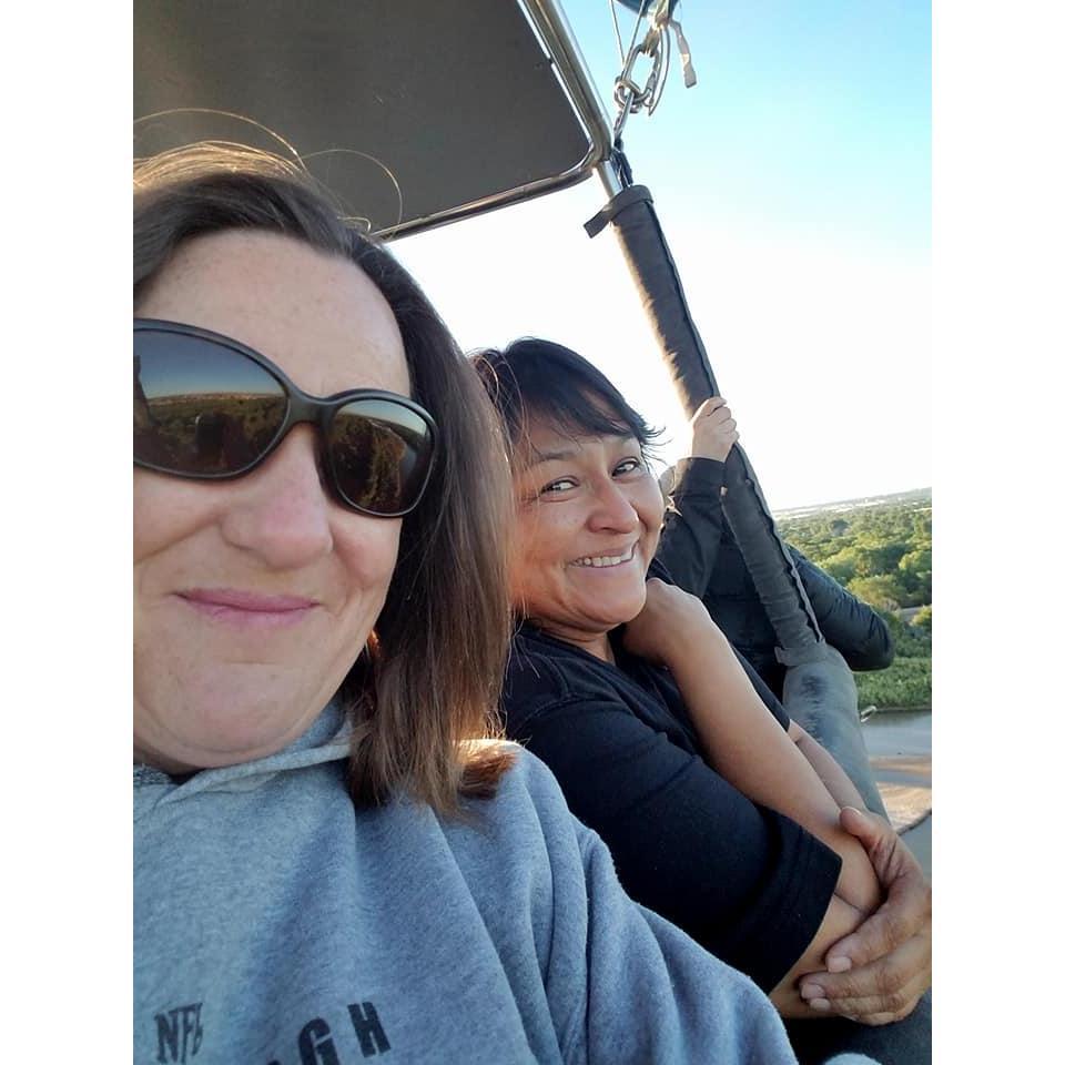 Us riding in a hot air balloon!