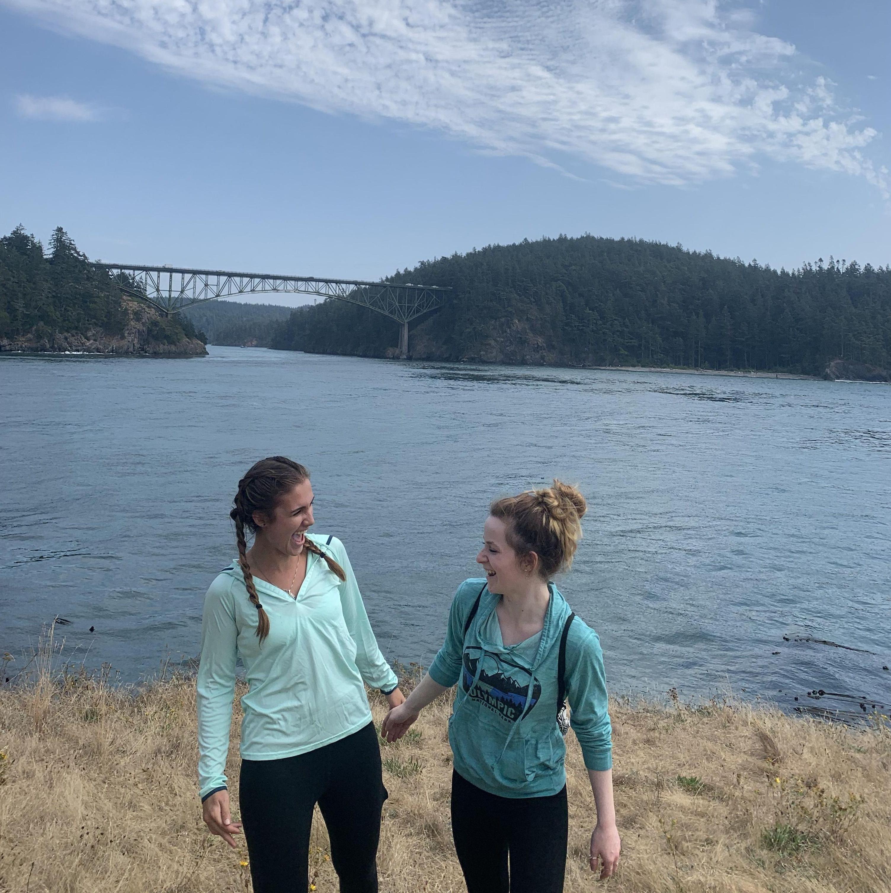 Kaytie and Shyanne, Decpetion Pass, Washington.