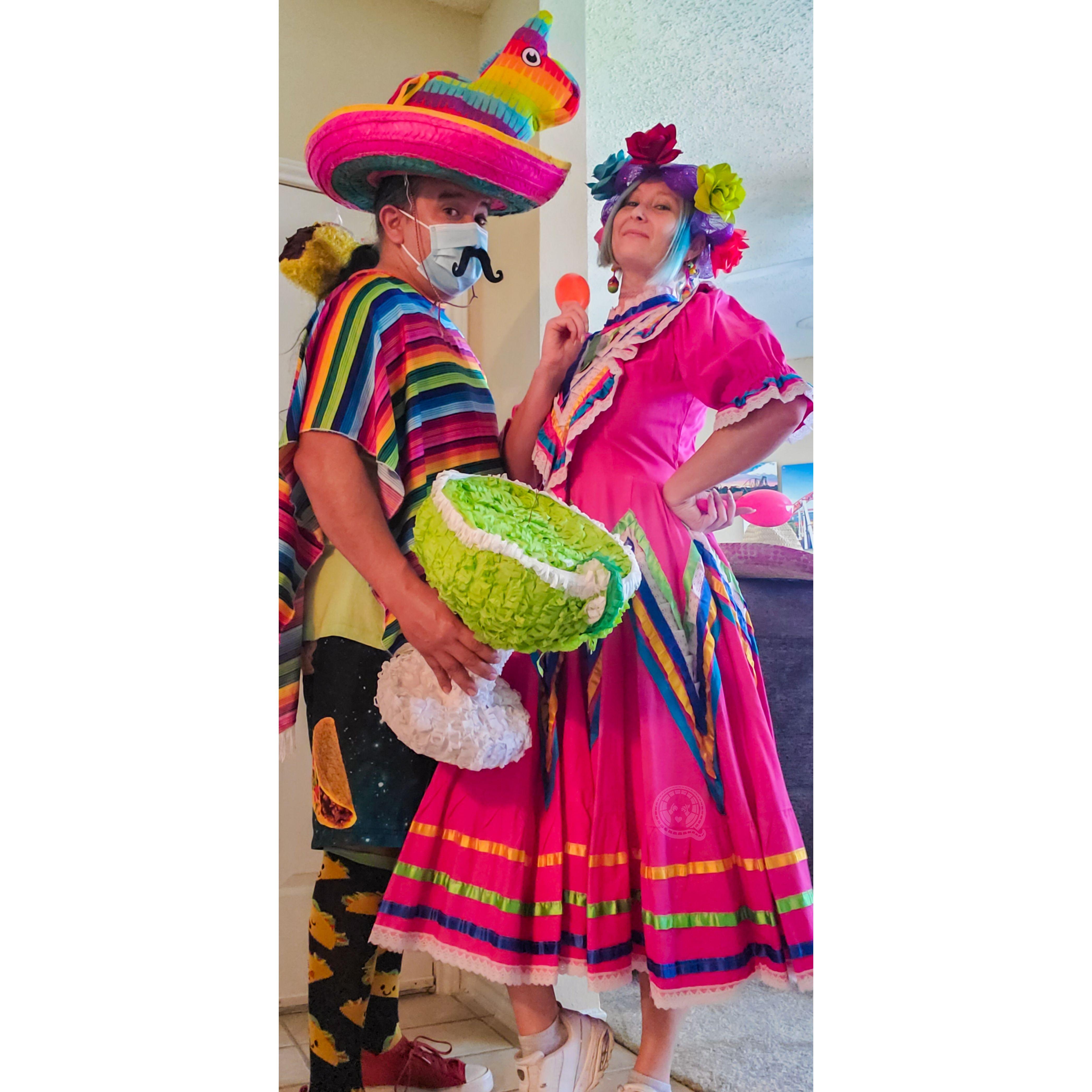 All dressed up to go to a themepark! It was Six Flags Over Texas's first Viva-La-Fiesta event. Naturally we had to get dressed up for the occasion.