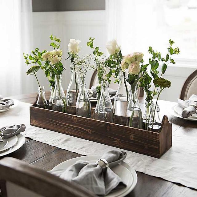 Glass Bottle Vase Runner Set