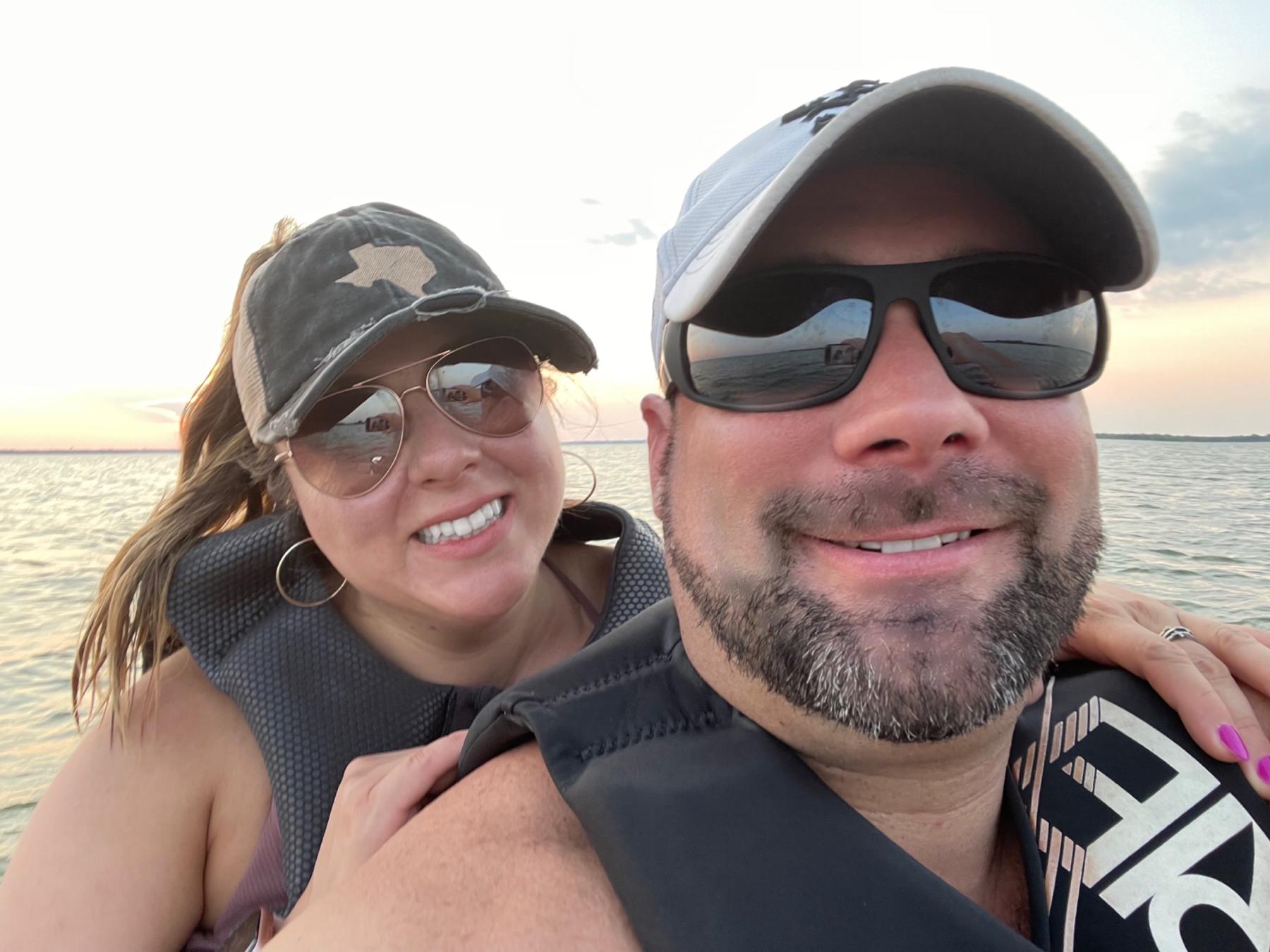 The first picture and 3rd date! Ryan and Analise met  for lunch at Lazy Dog on a Thursday. We enjoyed each other’s company so much we went for HH on a Friday…and by Saturday we were on his jet ski!