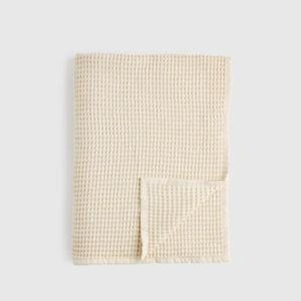 Organic Undyed Waffle Throw - 50x70, Dried Sage