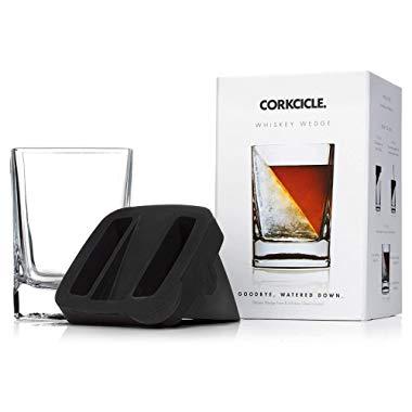 Corkcicle Whiskey Wedge (1 Double Old Fashioned Glass + 1 Silicone Ice Form)