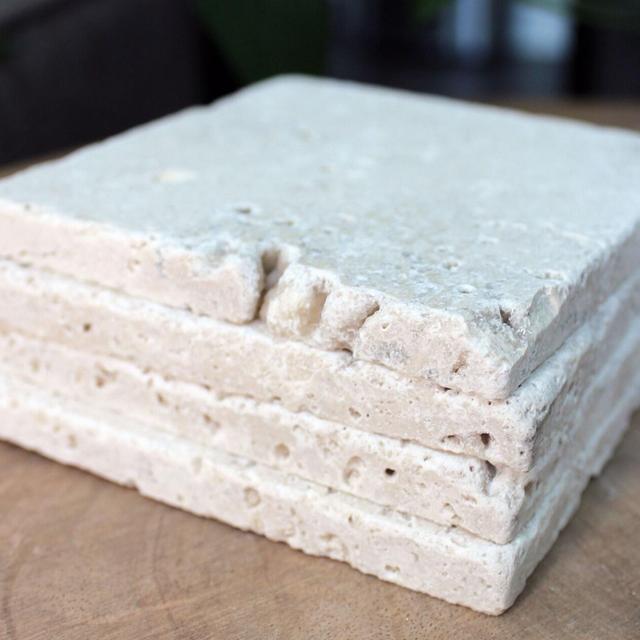 Neutral stone coaster set