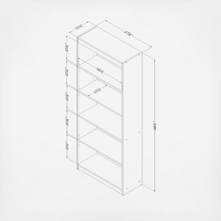 south shore axess 5 shelf narrow bookcase country pine