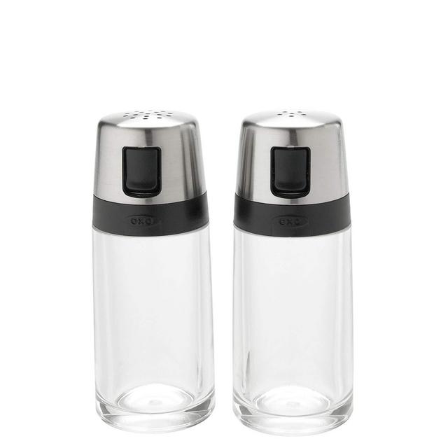 OXO Cook's Tools - OXO 1234780 Good Grips Salt and Pepper Shaker Set with Pour Spouts, 2 oz, Clear/Silver