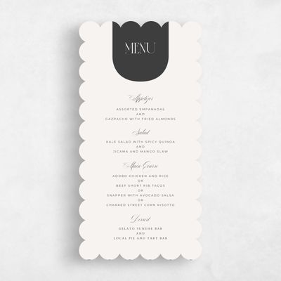 Beige Scalloped Wedding Menu - Dempsey