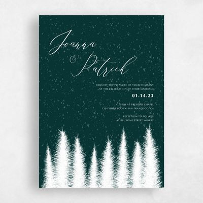 Forest, Green Wedding Invitation - Glacier Classic