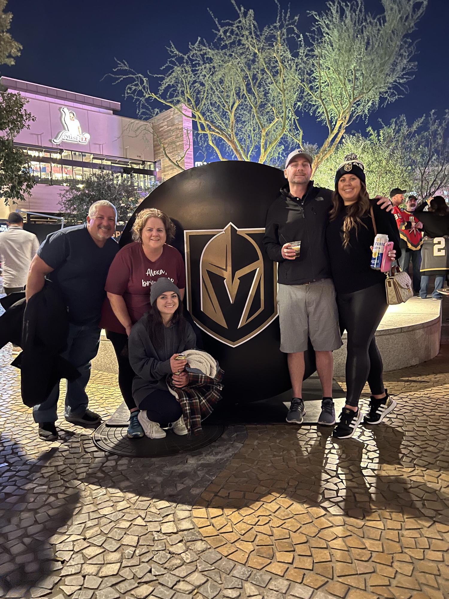 Knights game with Johns sister and family .