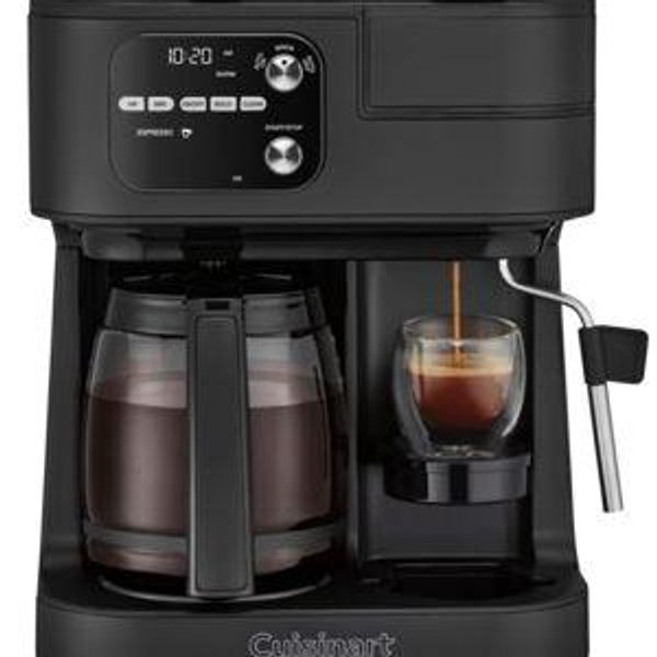 Cuisinart Coffee Maker Barista System, Coffee Center 4-In-1 Coffee Machine, Single-Serve Coffee, Espresso & Nespresso Capsule Compatible, 12-Cup Carafe, Matte Black, SS-4N1MBNAS