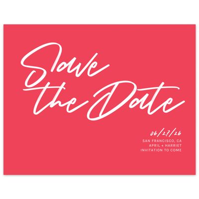 Crimson, Red Wedding Digital Save the Date - Bahama Landscape