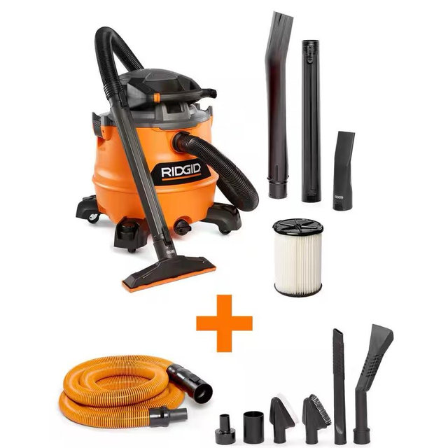 16 Gal. 6.5 Peak HP NXT Shop Vacuum Wet Dry Vac with Detachable Blower, Filter, Accessories and Car Cleaning Kit HD1600C
