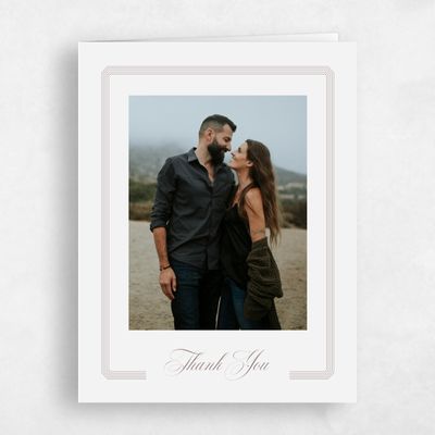 Taupe, Grey Wedding Thank You - Felicity Photo