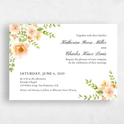 Peach, Orange Wedding Invitation - Tillage Corner