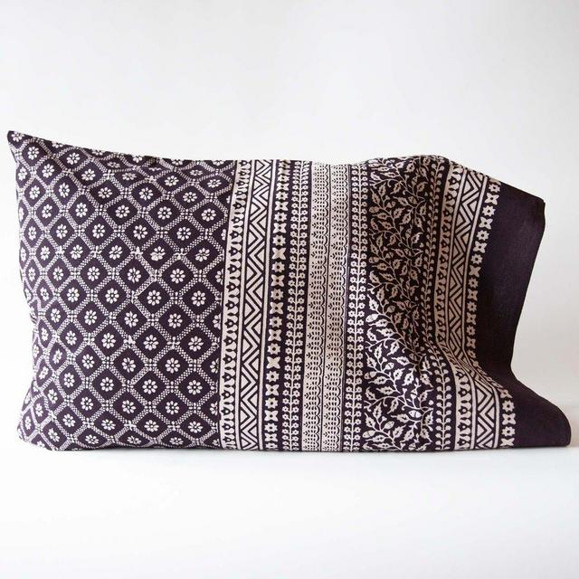 MAIWA Organic Cotton Pillow Case — Bagh Print Diamond Daisy