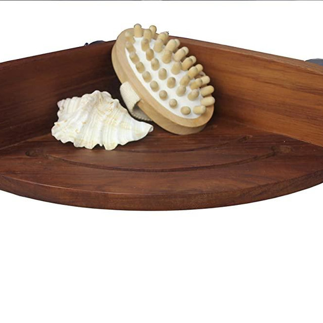 AquaTeak The Original Kai Corner Teak Shower Shelf