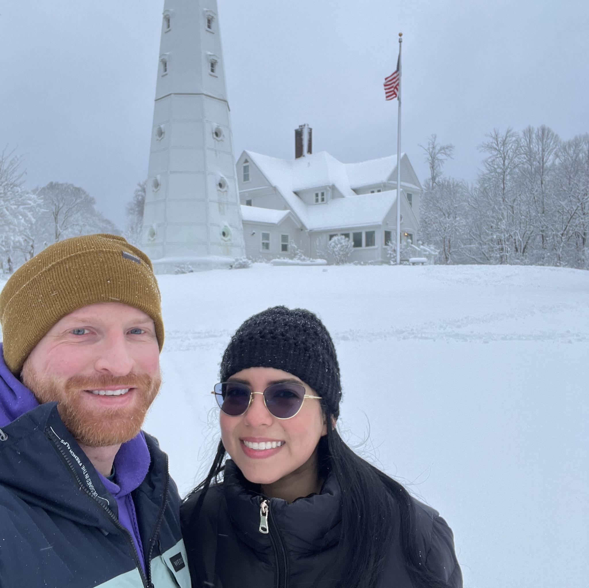 Rocío’s first time seeing real snow (March 2024)