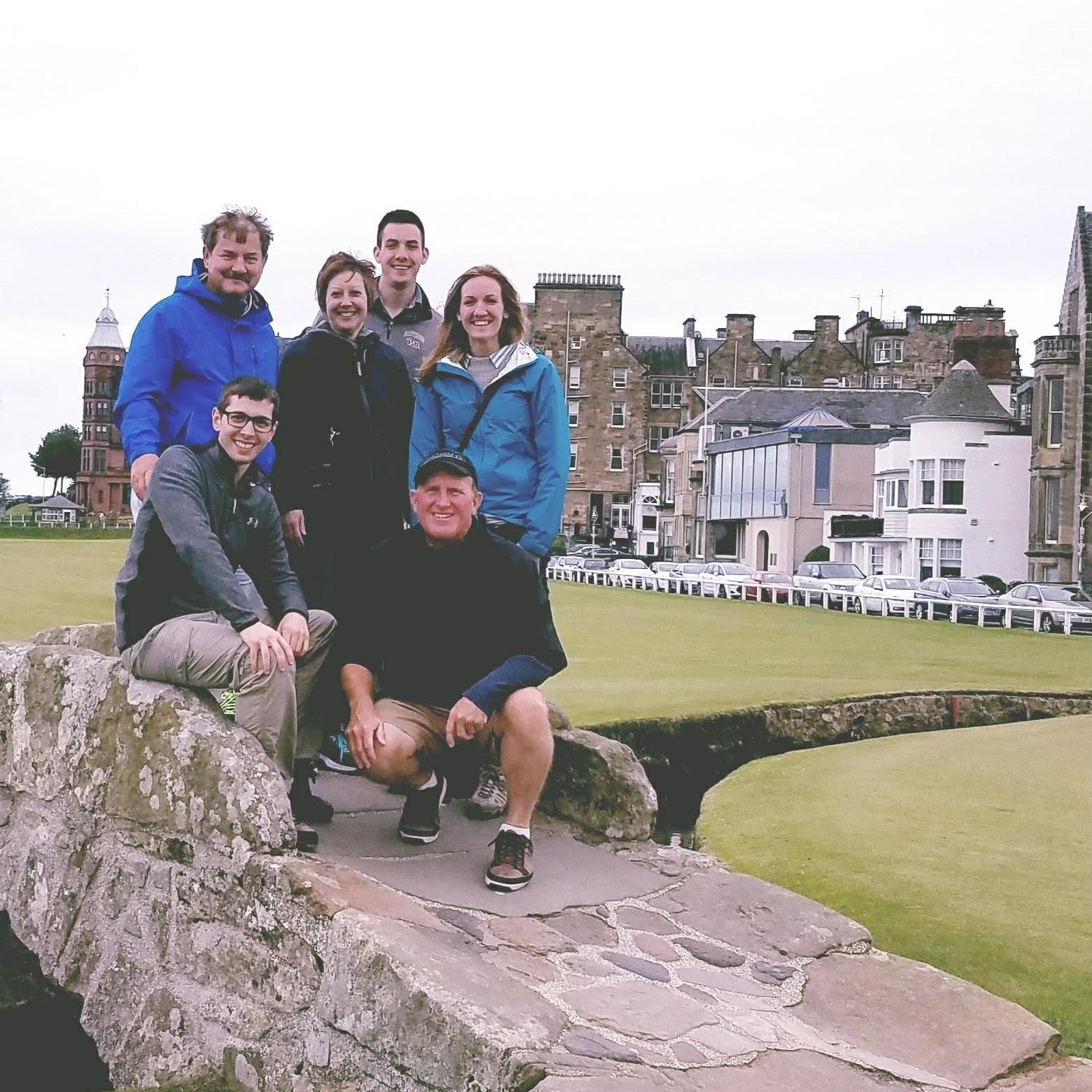 St. Andrews, Scotland with Steve, Ryan, Brenda and Bill in 2017