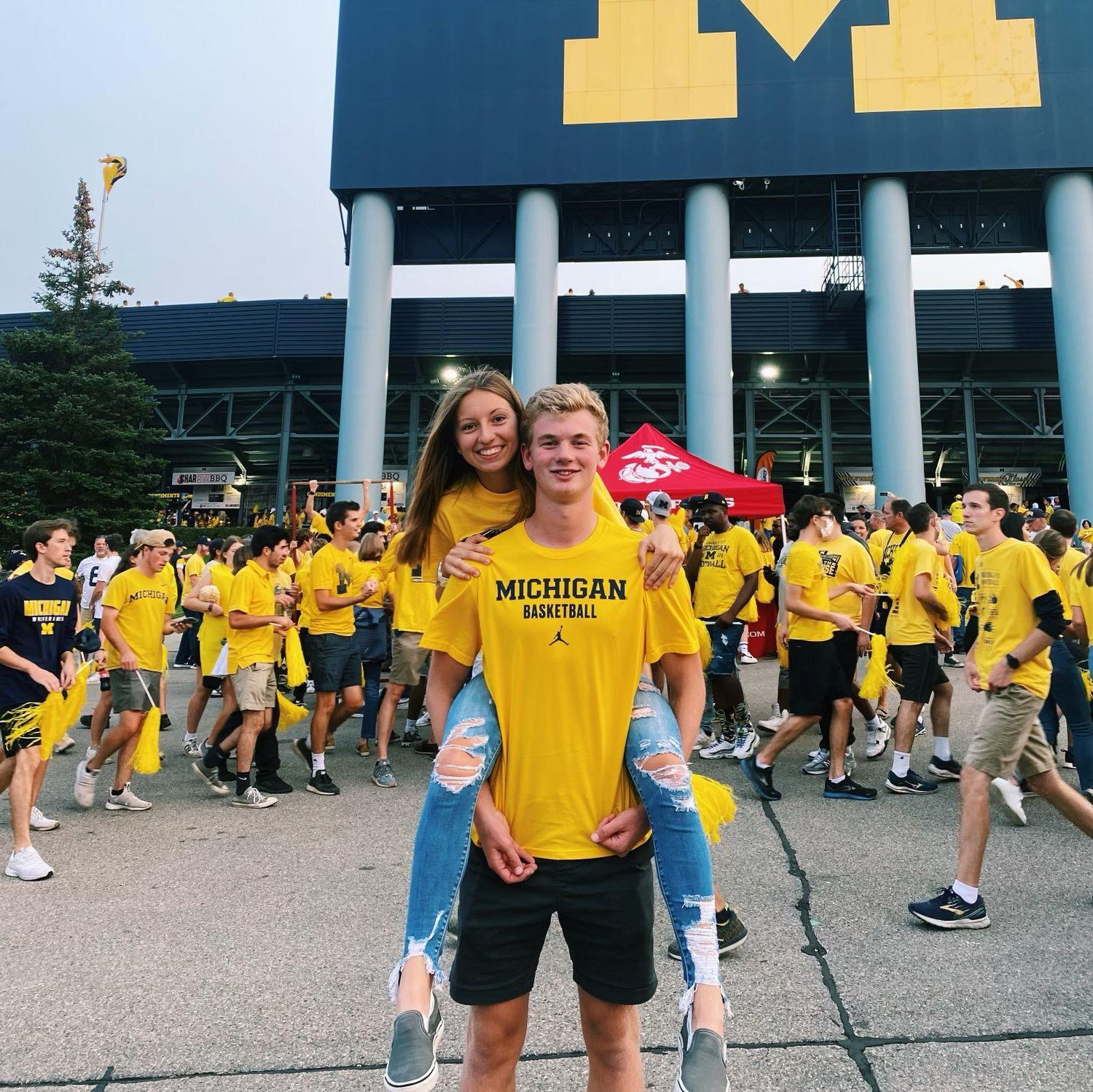 The first time seeing each other at college!