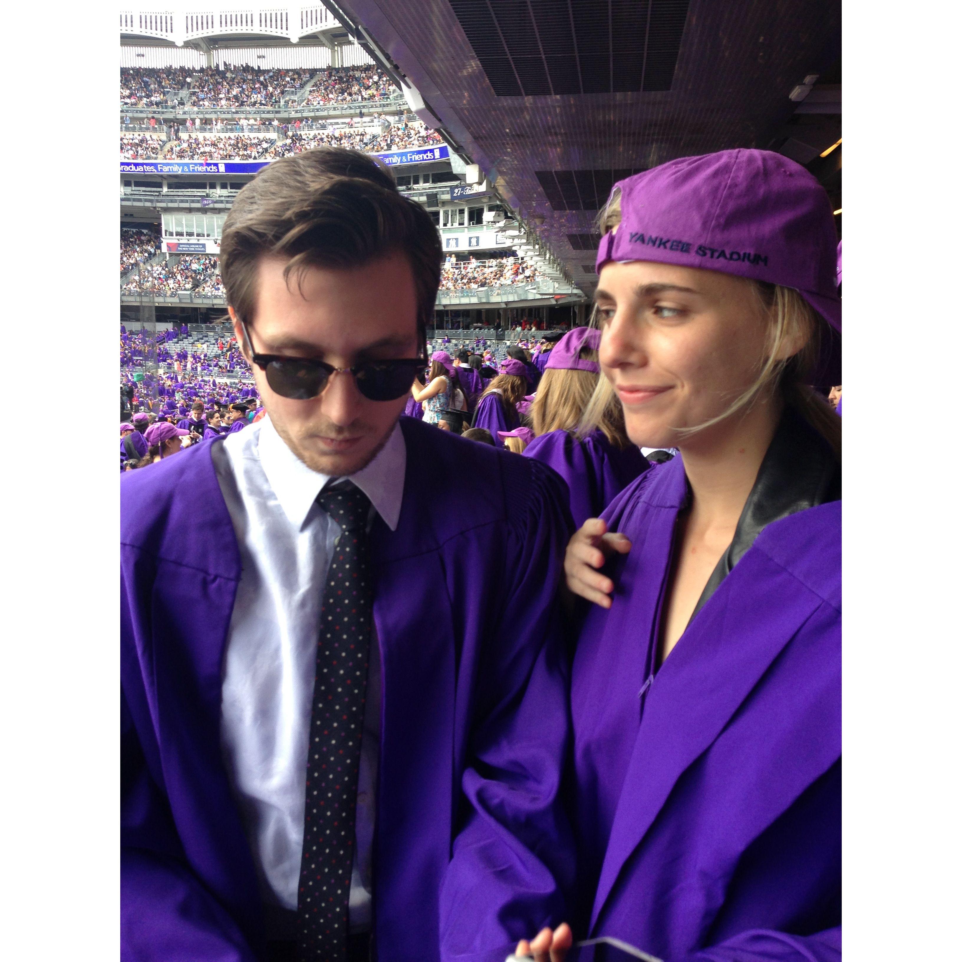 Graduating from NYU in Yankee Stadium (May 2015)