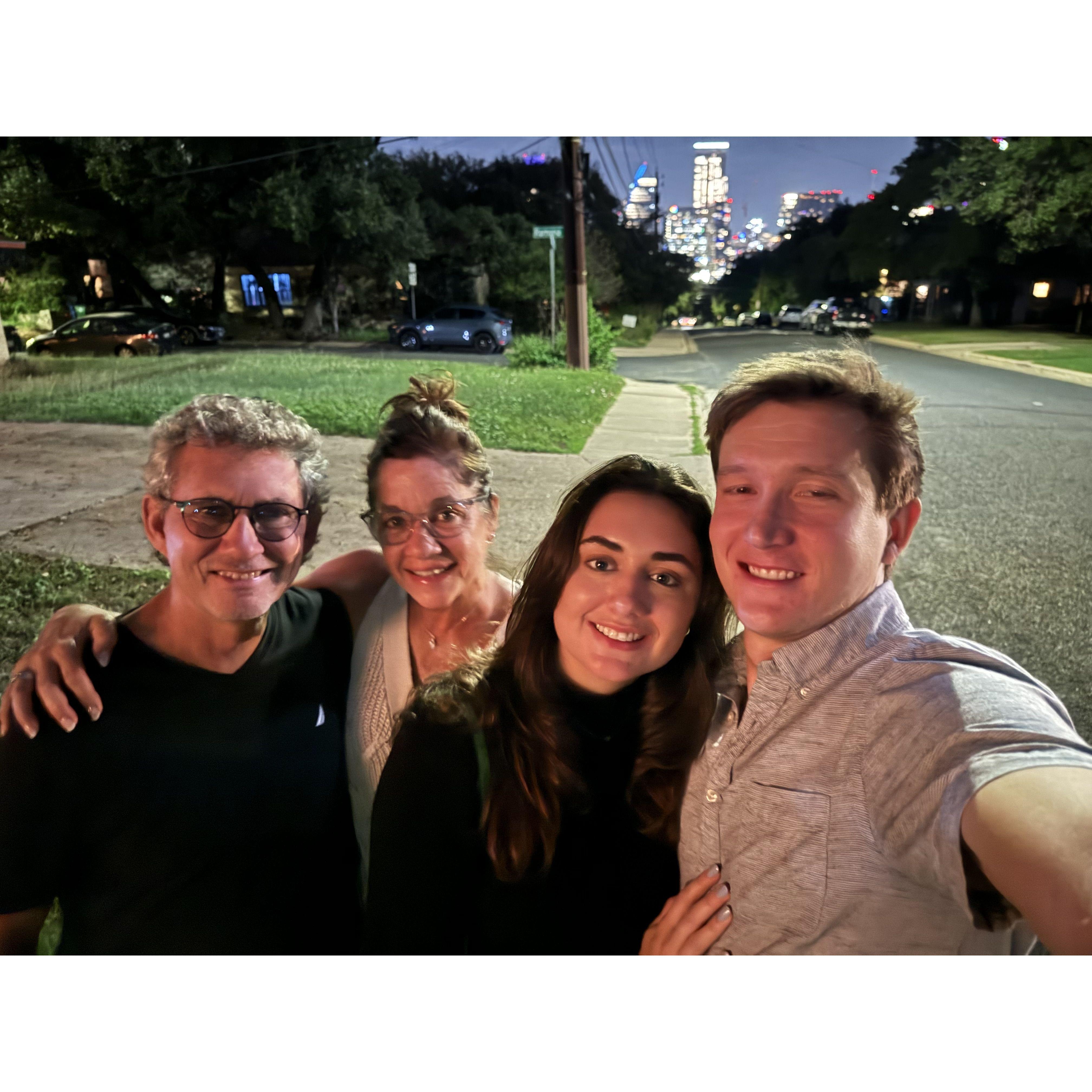 CeCe's parents visiting Austin
