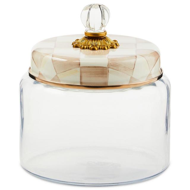 Mackenzie-Childs Mocha Check Medium Kitchen Canister