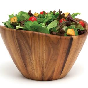 Lipper International 1174 Acacia Wave Serving Bowl for Fruits or Salads, Large, 12&quot; Diameter x 7&quot; Height, Single Bowl