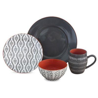 Baum Tangiers 16-Piece Dinnerware Set in Grey