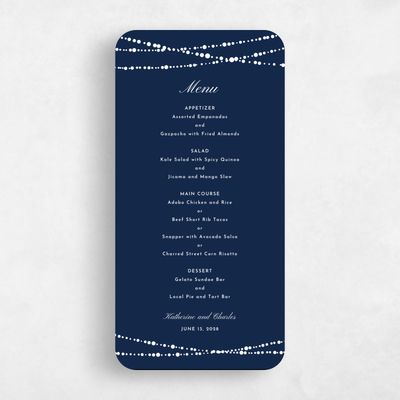 Blue Rounded Wedding Menu - Moonlight