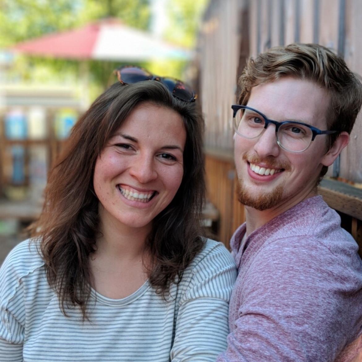 One of our first photos as a couple.