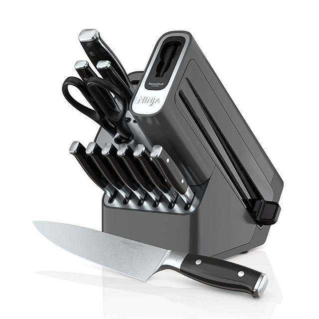 Ninja K32012 Foodi NeverDull Premium Knife System, 12 Piece Knife Block Set, Stainless Steel/Black