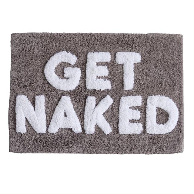 20" x 30" Novelty Tufted Bath Rug Get Naked Grey