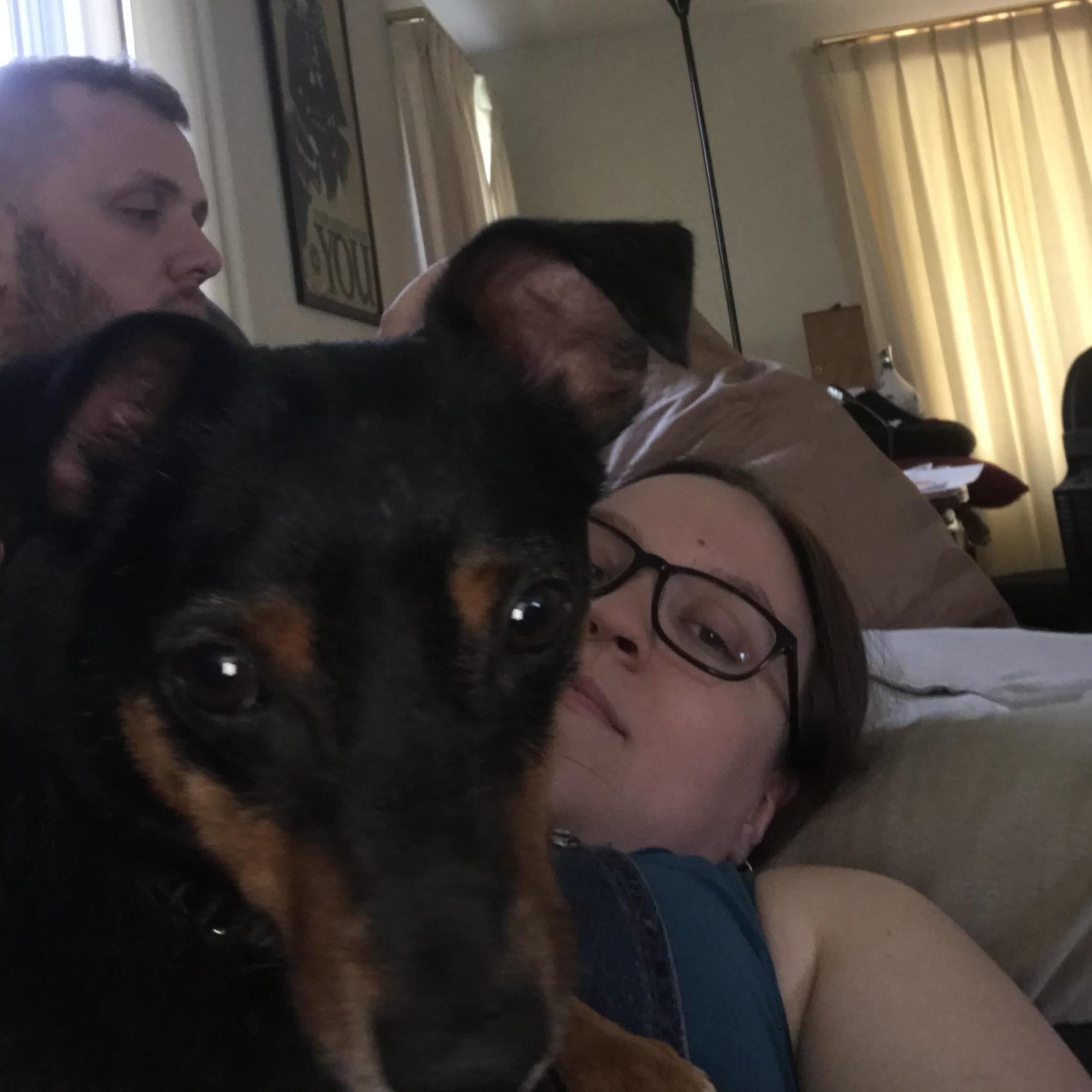 A little blurry, but the first family photo that included Uchi!