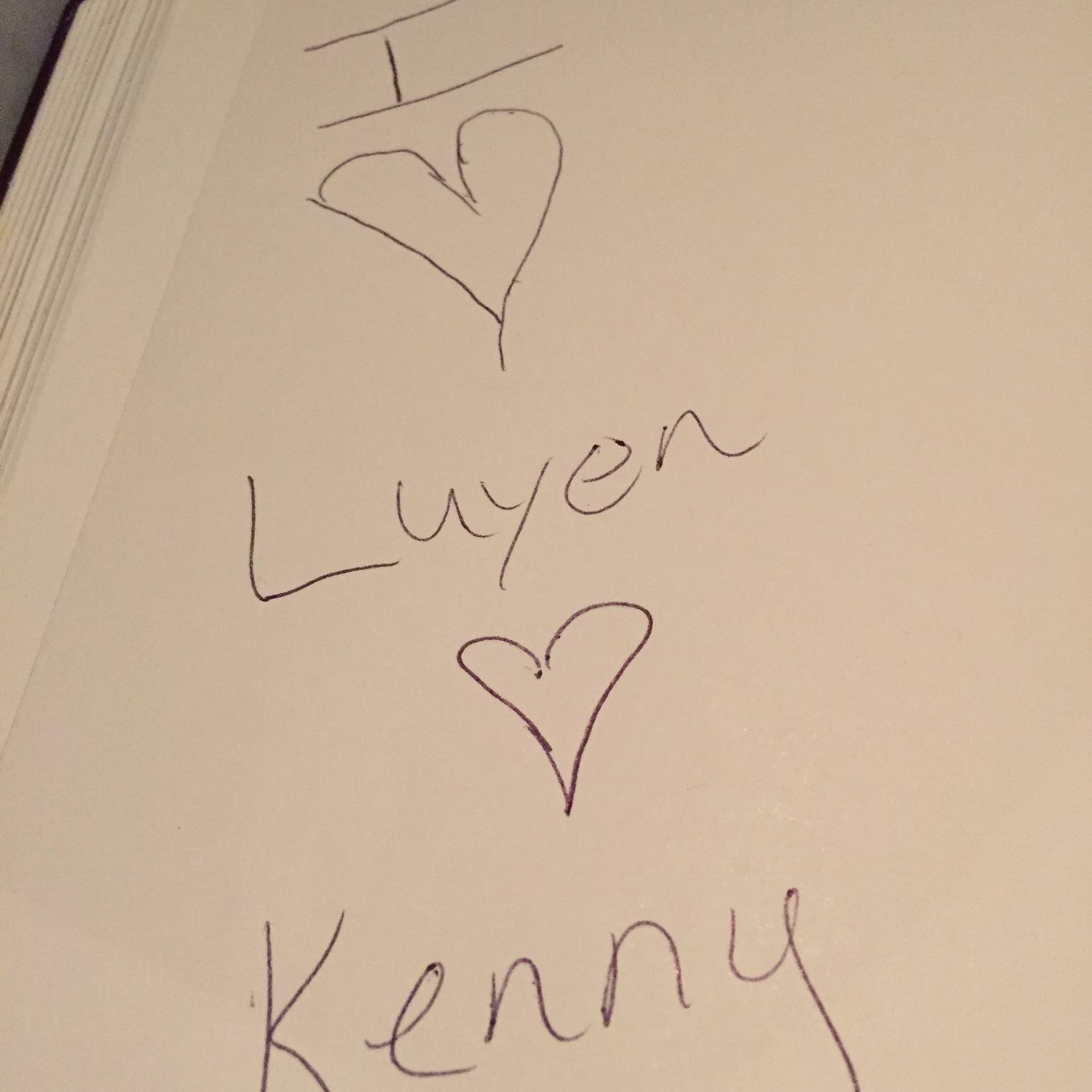 At a restaurant in Healdsburg, Kenny was asked to write something in their table book. This is what he wrote and my heart melted. Of course, I responded back that I loved him too!