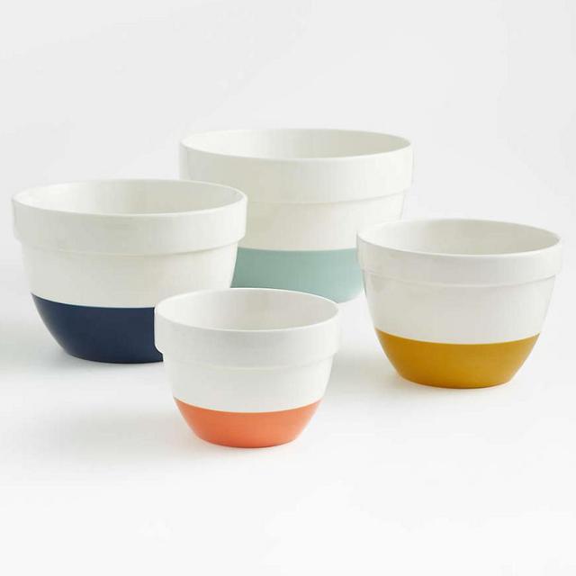 Maeve Dipped Ceramic Mixing Bowls, Set of 4