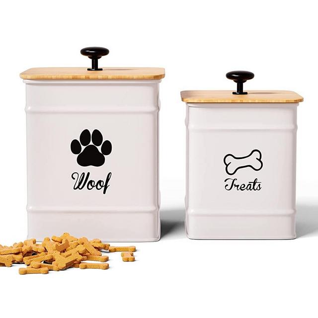 Dog Treat Container Airtight Set of 2 - 8x6" & 7x5" Dog Treat Jars with Lids Airtight - Dog Treat Jars for Kitchen Counter - Dog Treat Canister - Big Dog Cookie Jar Dog Treat Jar - Pet Treat Container
