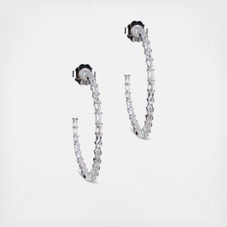 Baguette CZ Hoop Earrings