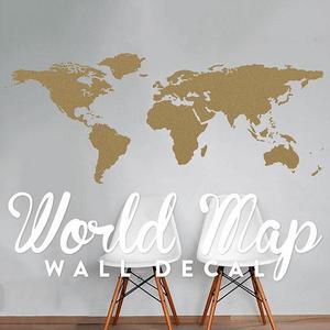 World Map Wall Decal - Travel Wall Decor - Map Wall Sticker - WAL-A127