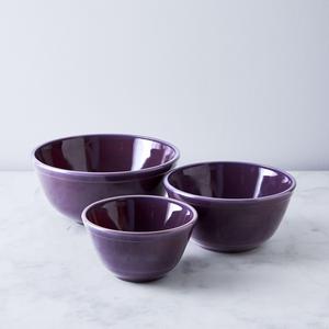 Purple Glass 3-Piece Mixing Bowl Set