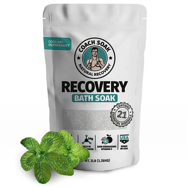 Coach Soak: Recovery Bath Soak – Rejuvenating Post Workout -21 Minerals, Essential Oils & Dead Sea Bath Salts -Absorbs Faster Than Epsom Salts for Soaking (Cooling Peppermint)