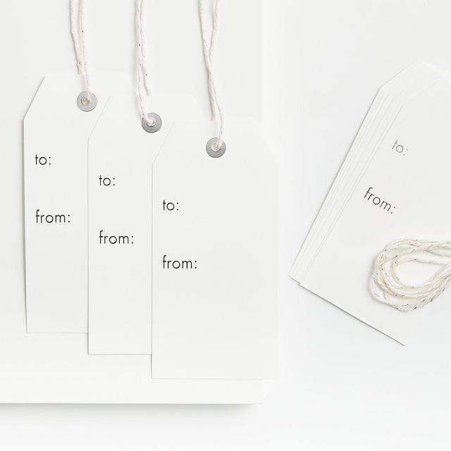 White Gift Tags, Set of 10