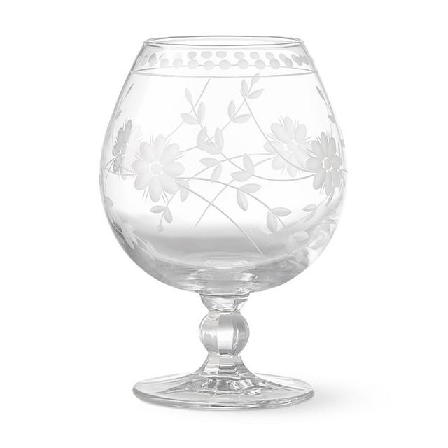 Vintage Etched Snifter Glasses, Set of 4