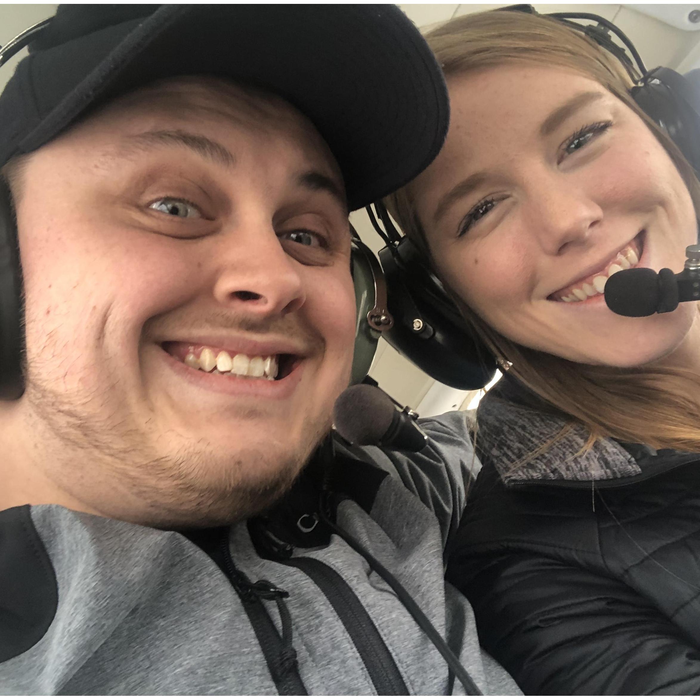 Adam and Shan on a "private" flight tour of Chicago for Adam's birthday!