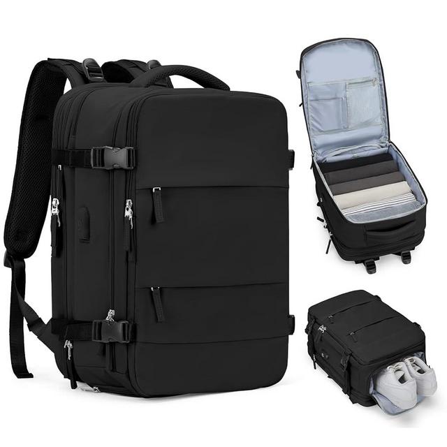 Casual Backpack Traveling Backpack, A-black, Expandable, Modern