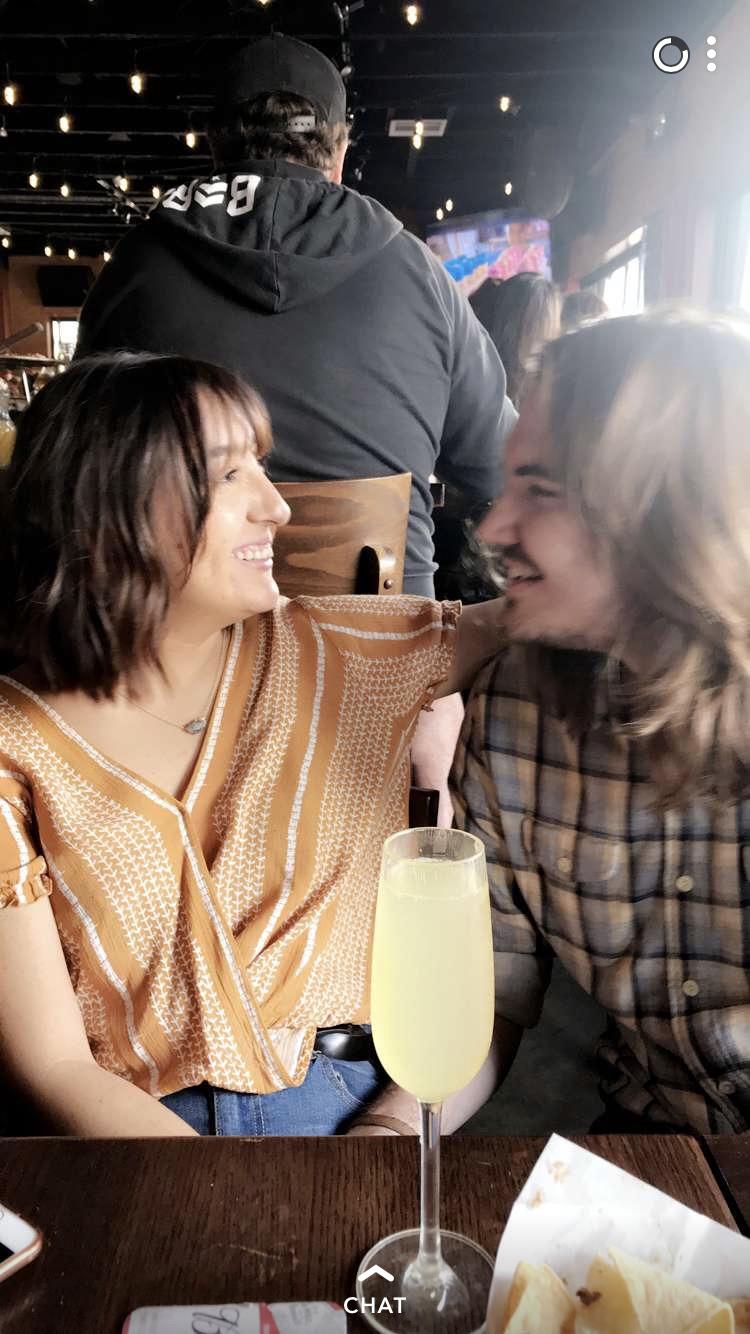 Julianna snapped this photo of us, she just found out we were dating.
