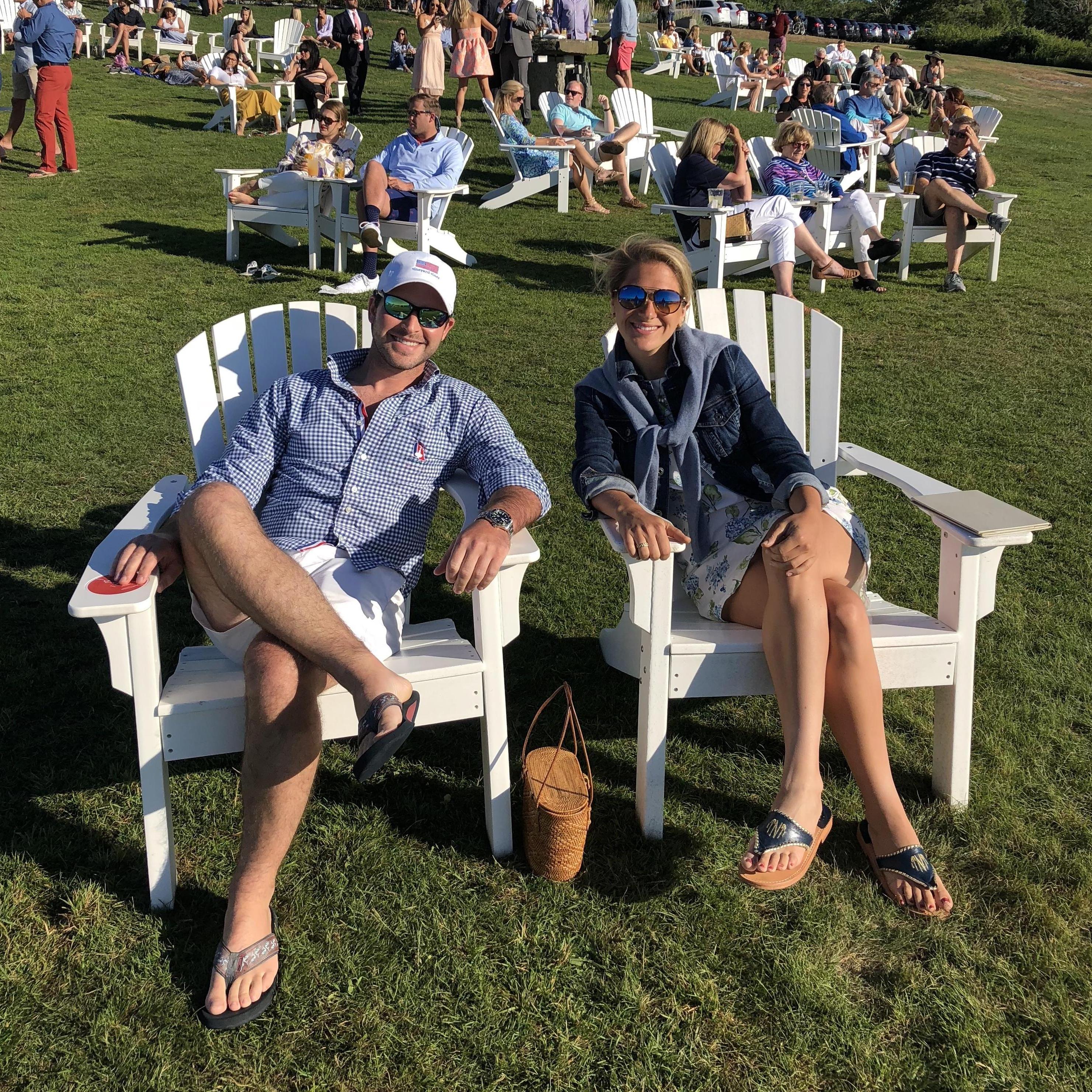 Testing out the cocktails and Adirondack chairs at Castle Hill