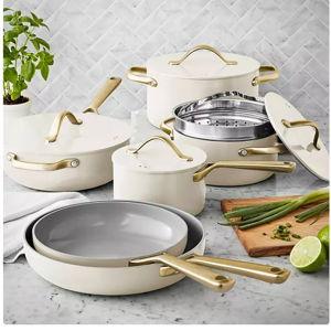 Sam's Club - Member's Mark 11-Piece Modern Ceramic Cookware Set- Color Cream