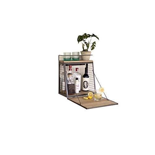Kalalou Liquor Cabinet with Fold Down Shelf, Brown