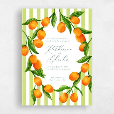 Lime, Green Wedding Invitation - Tropea Portrait